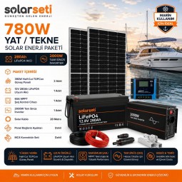 780W Yat / Tekne Solar Enerji Paketi - 280Ah LifePO4 Akü - 2000W Tam Sinüs İnverter 780W Yat / Tekne Solar Enerji Paketi - 280Ah LifePO4 Akü - 2000W Tam Sinüs İnverter